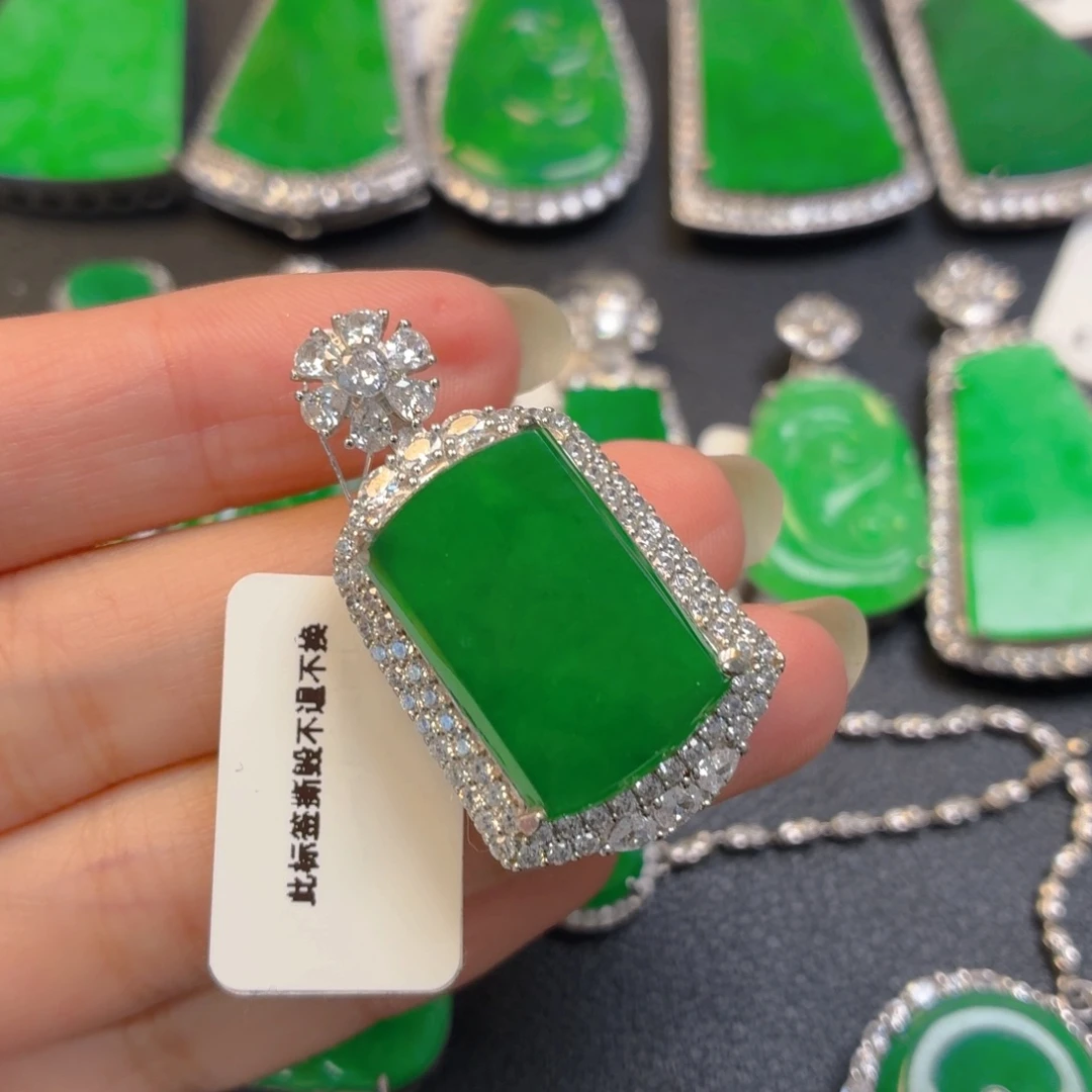 翡翠银S925镶嵌颈饰