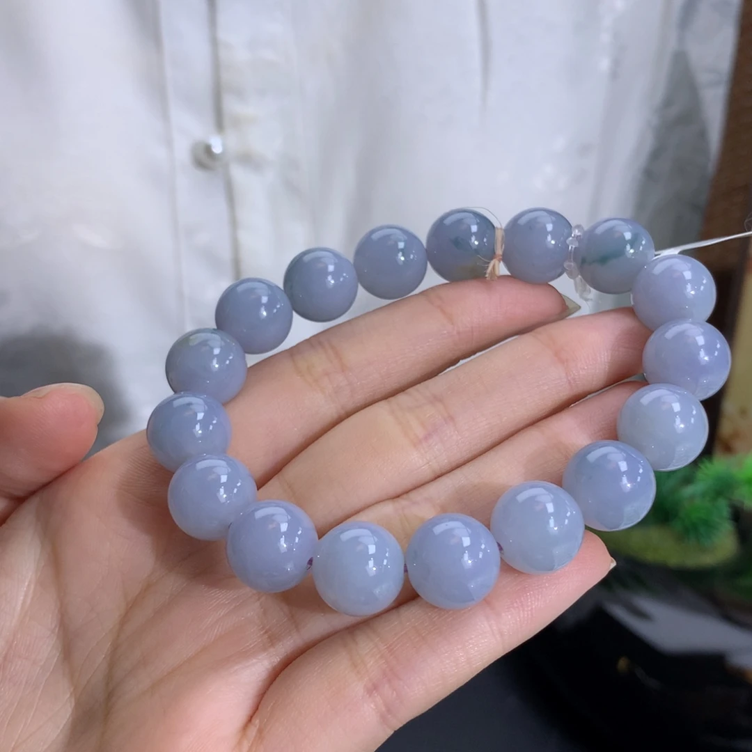 未镶嵌手串翡翠卡12冰润蓝紫飘花