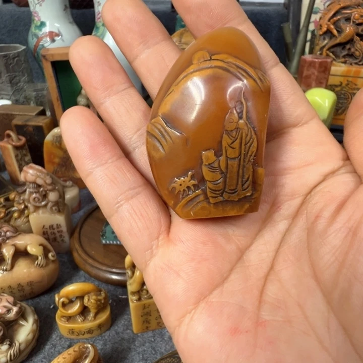 石材快**生印章漂亮手工制作