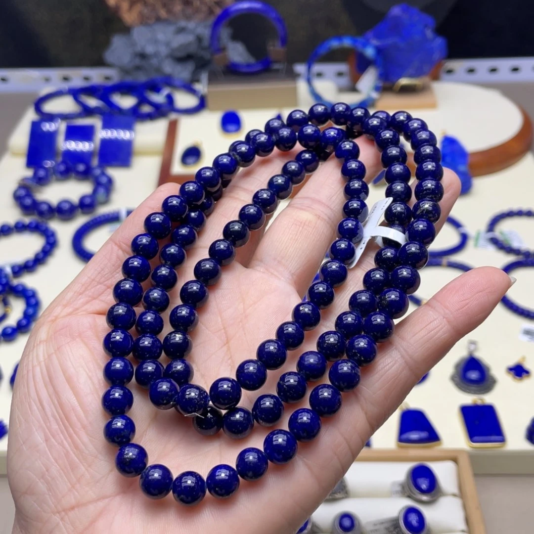 未镶嵌青金石手链8mm108颗黑加仑