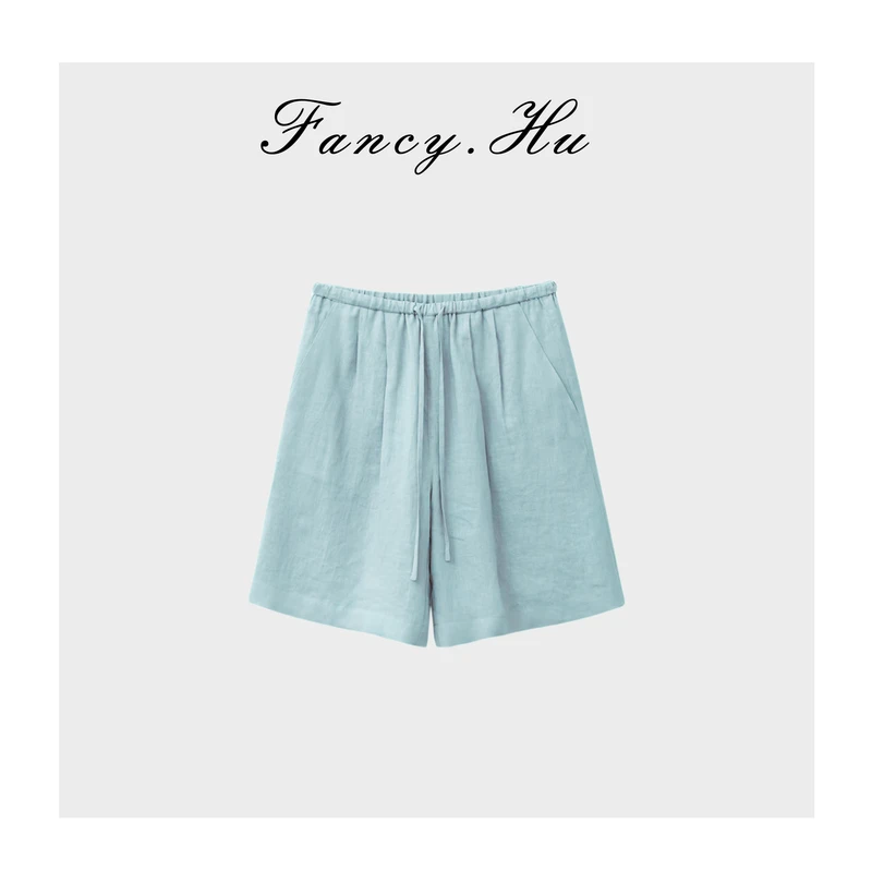 【Fancy.Hu】100苎麻100支干爽透气极简松休闲中裤FG2602154
