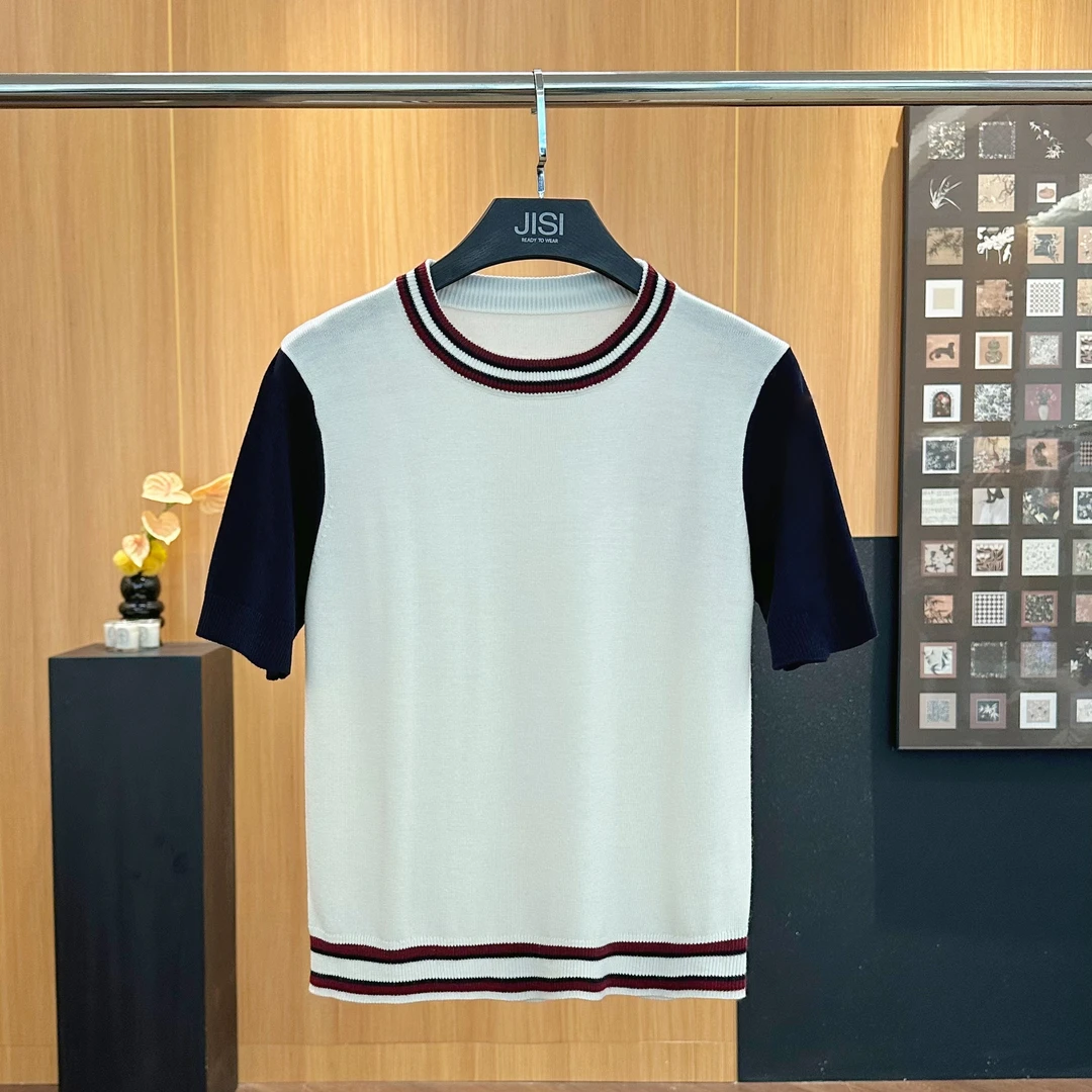 JISI 25ss学院风撞色针织短袖-TX25032