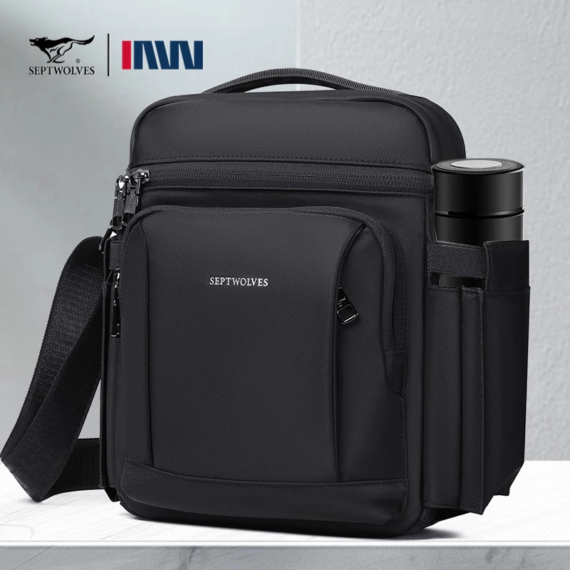 七匹狼单肩包男士包包2025新款时尚多功能斜挎包休闲通勤小背包