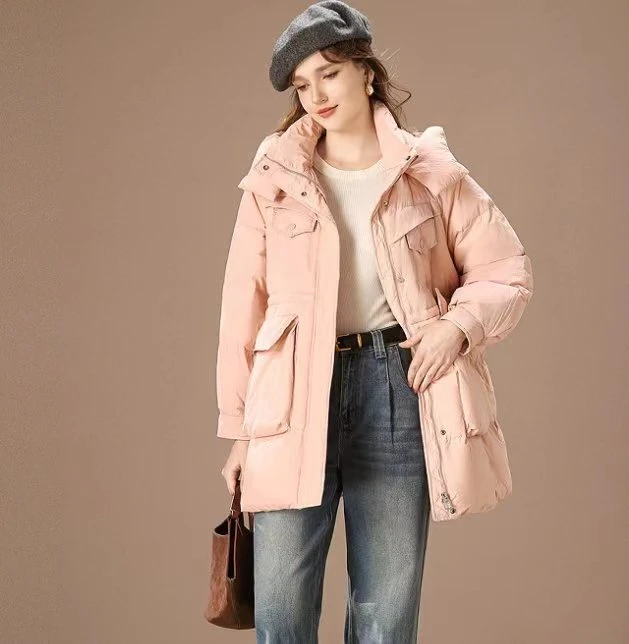 【诺哥专属】时尚连帽潮流宽松保暖冬季羽绒服--9017