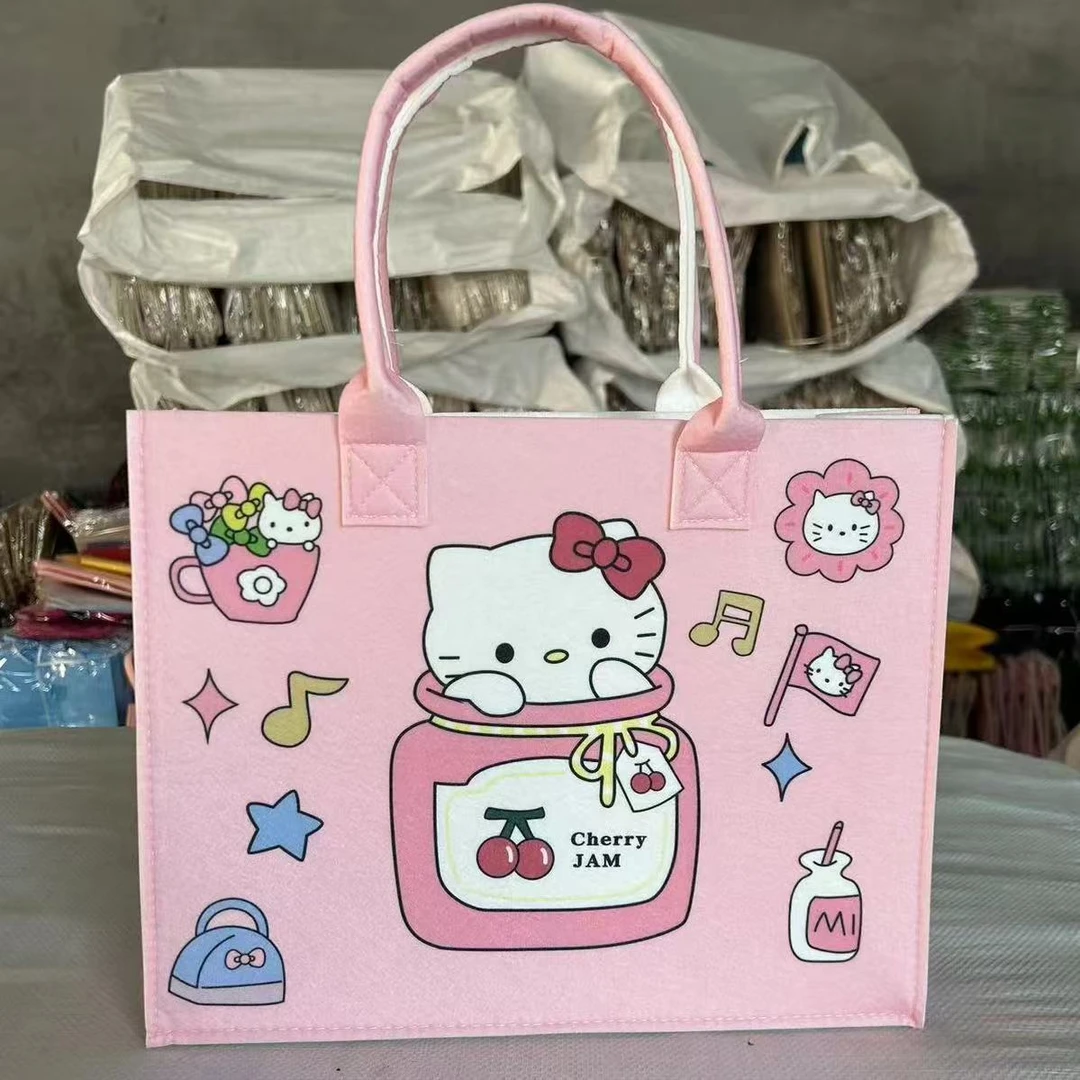 可爱毛毡手提袋卡通包礼品袋大容量手拎包轻便外出手提包