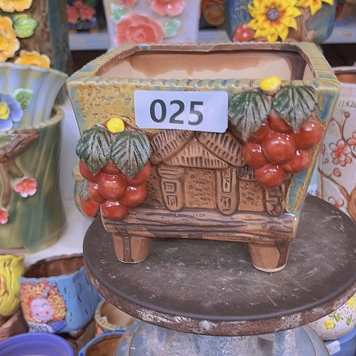 紫砂花盆粗陶材质多肉花盆