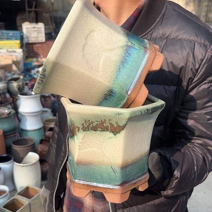 红陶复古绿两个口径18高度16