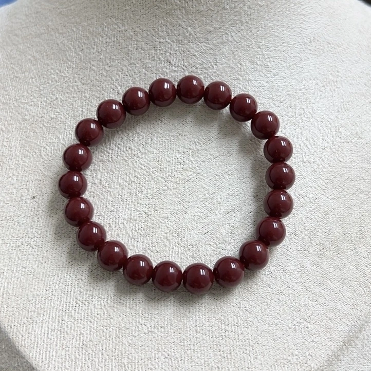 【沐言优选】黑牛血黑赤姑娘9m圆珠手链A576