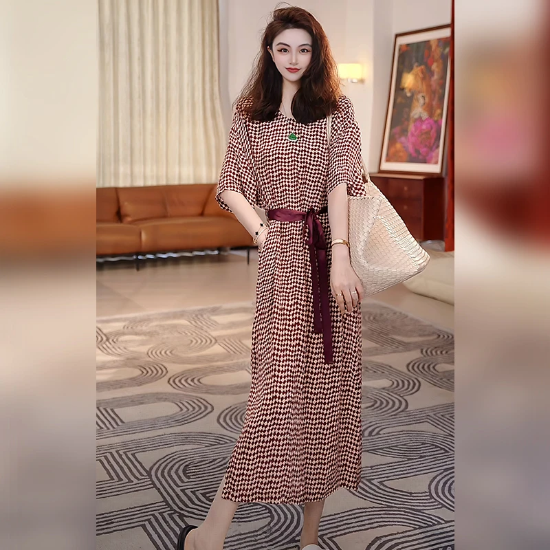 【Linda姐高端线】夏季新款气质休闲格子法式连衣裙子AS5LYH1471