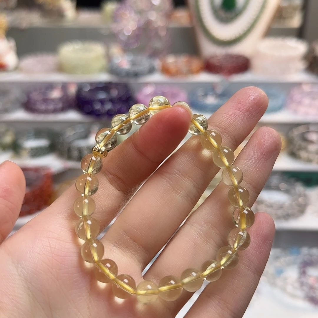 手链水晶未镶嵌巴西黄水晶卡7.5