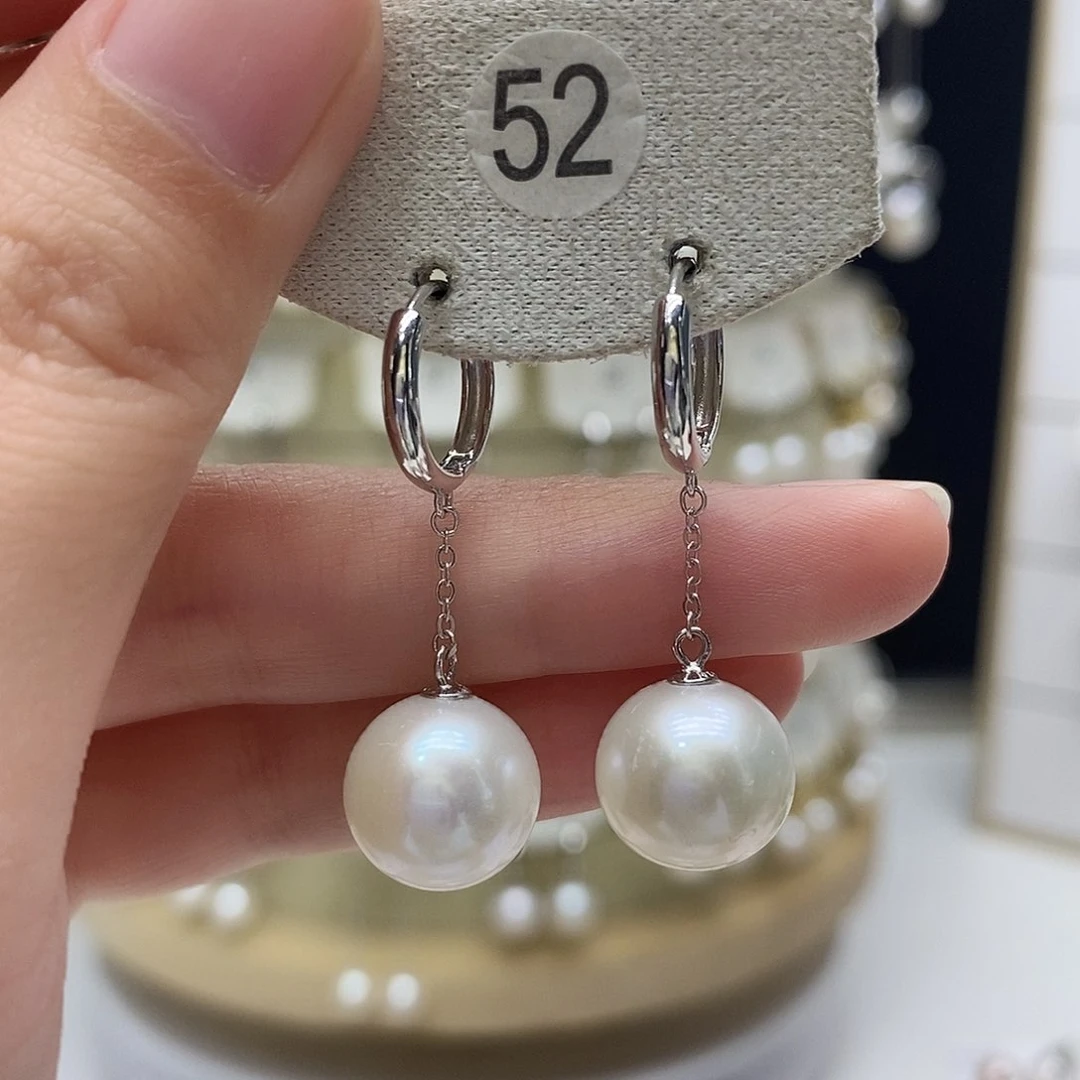 银S925镶嵌淡水珍珠耳饰