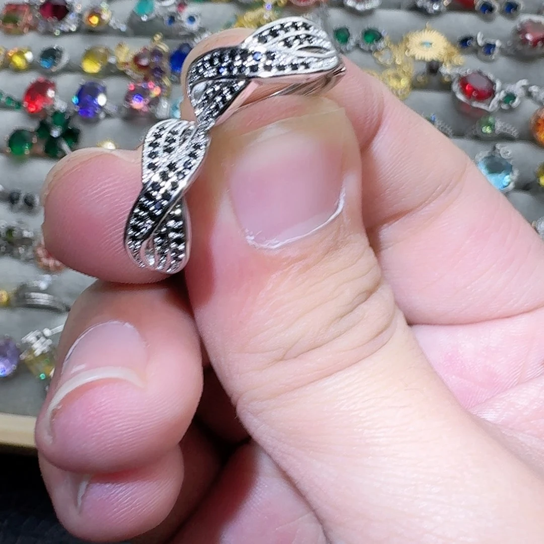 托帕石戒指银S925镶嵌