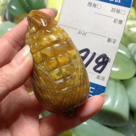 蛇纹石玉手把件未镶嵌用****4