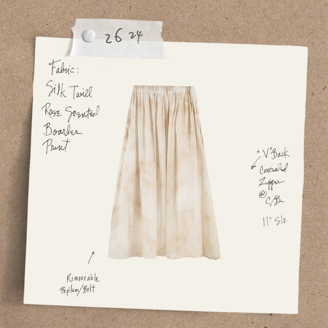 【窃美】100苎麻手工咖啡豆扎染超大裙半身裙5036