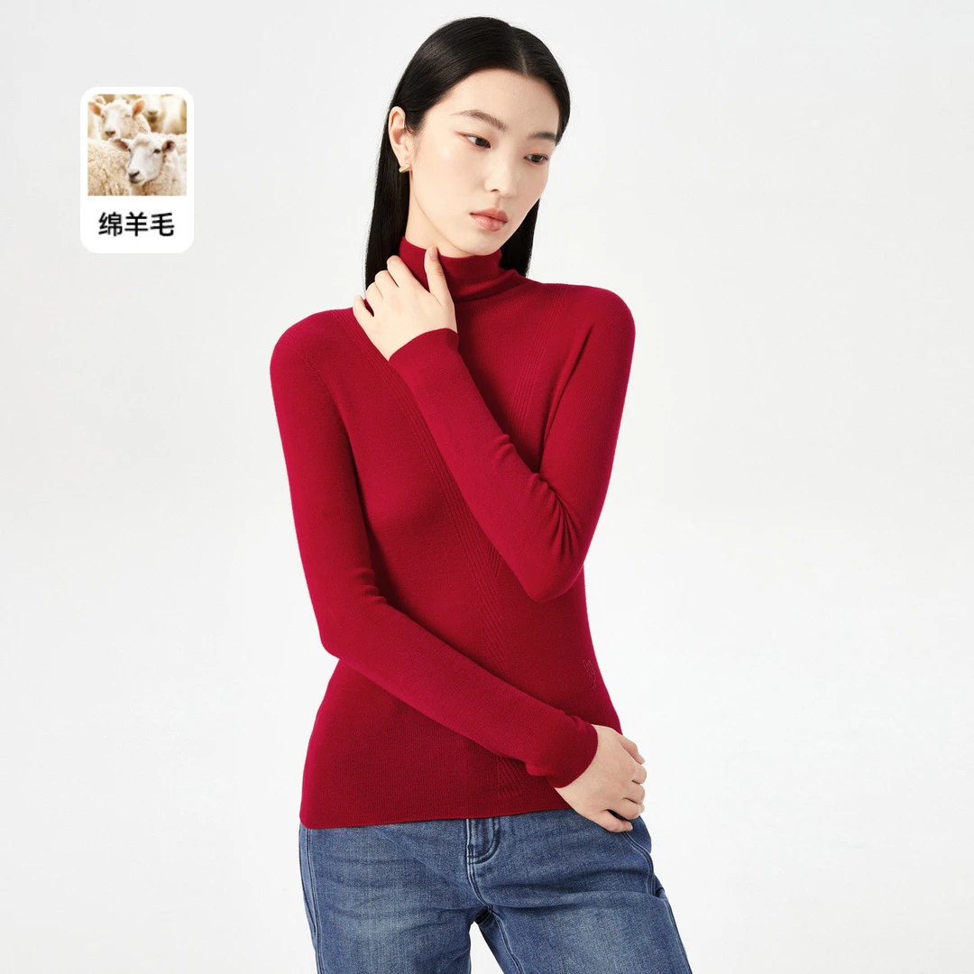 【思思专属】秋冬款专柜同款优雅软糯亲肤高领百搭针织毛衫女