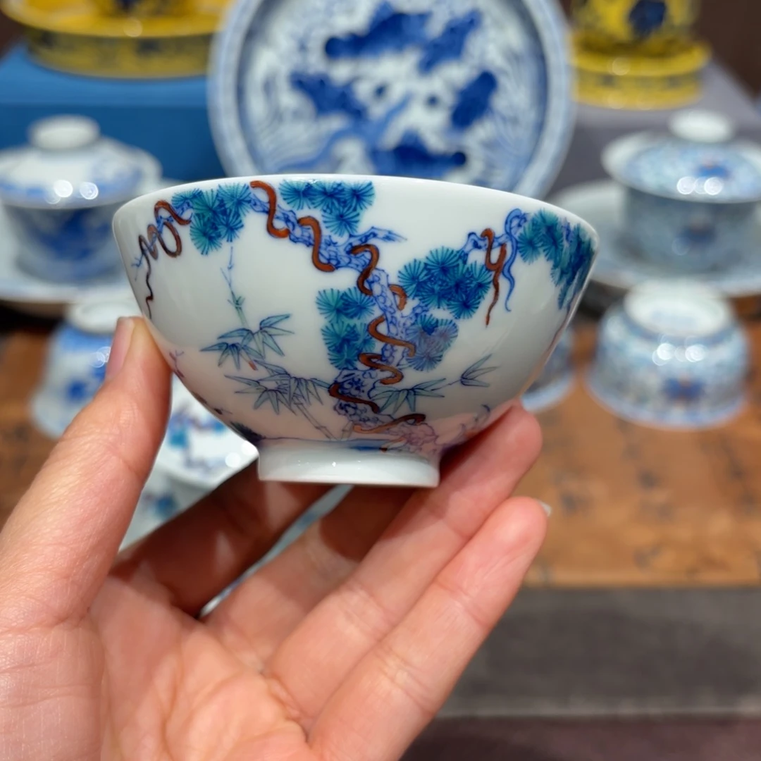 瓷片手工手绘陶瓷茶具