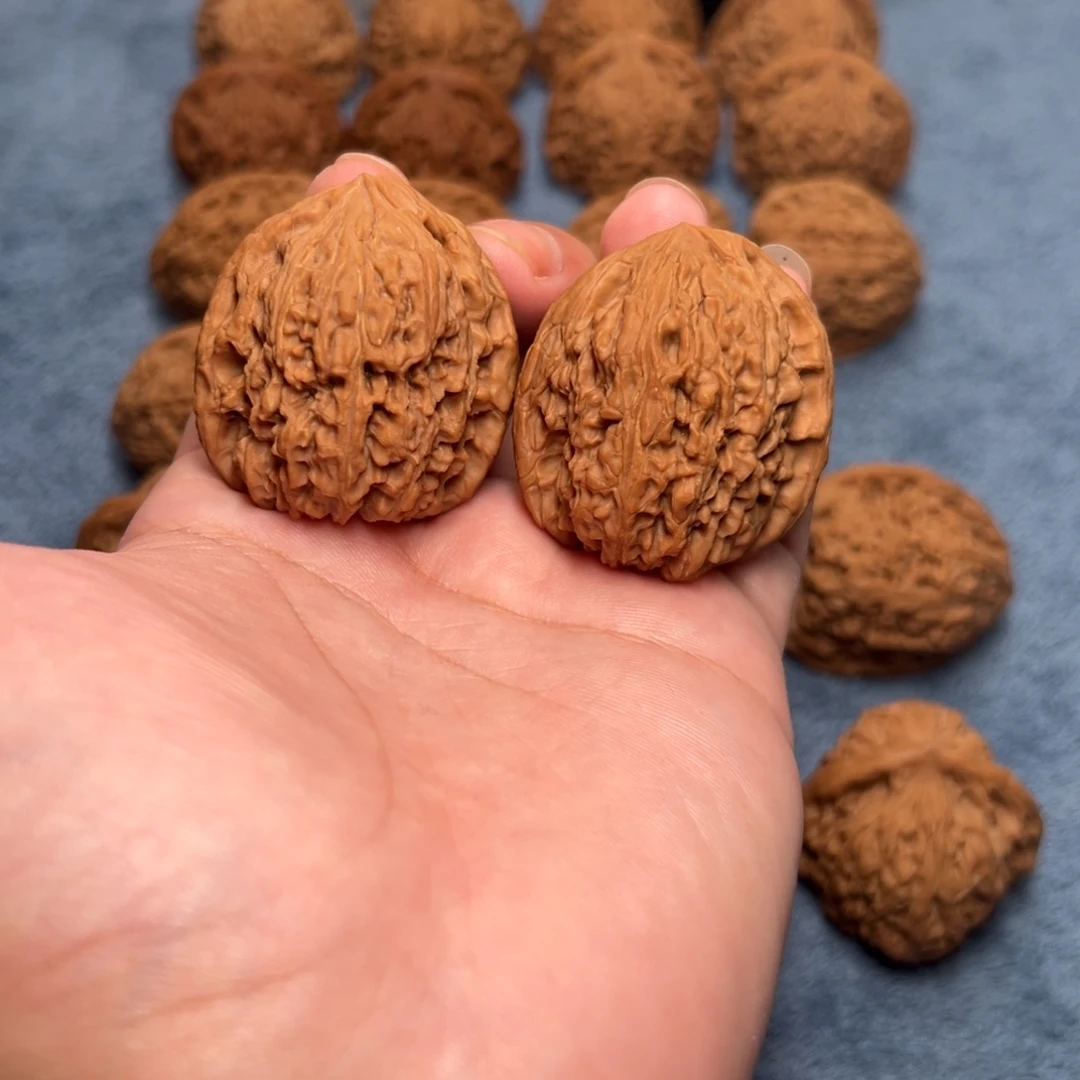 把件文玩核桃39-42高炮拉丝凹底