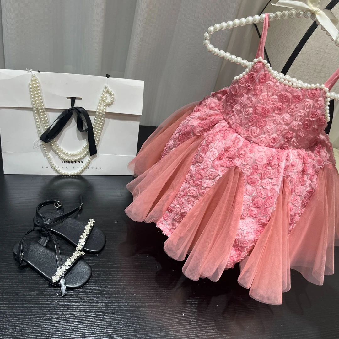 【6】夏季新款重工设计公主纱裙花朵连衣裙