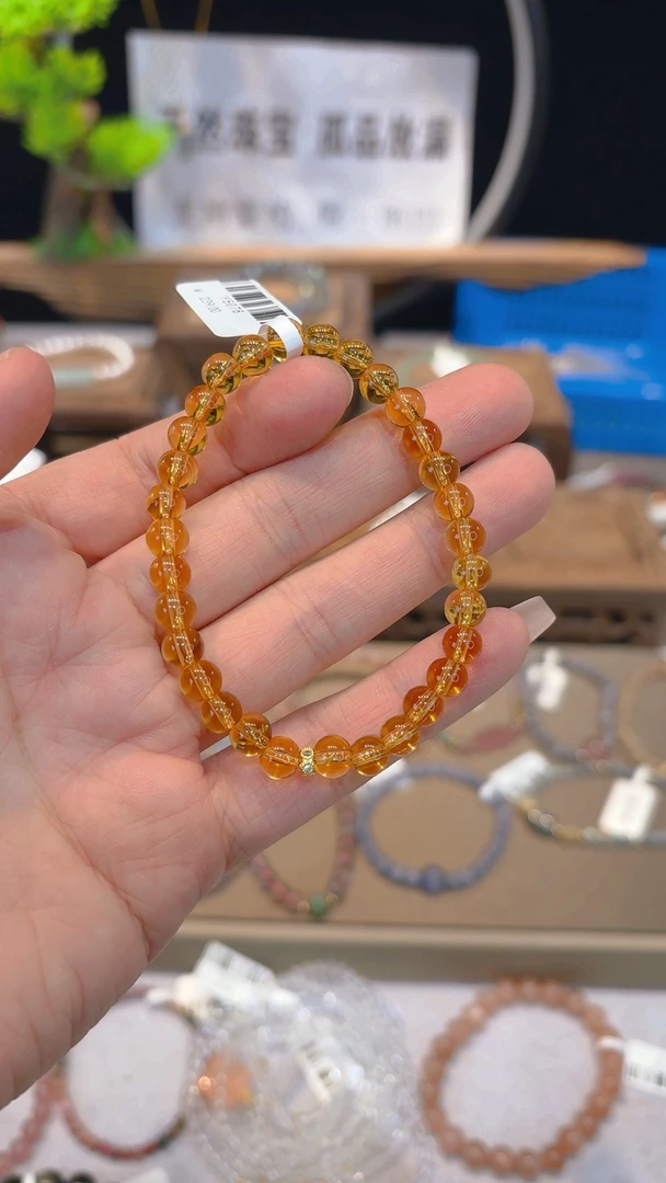 单圈黄水晶搭精美配件款手串Y5078