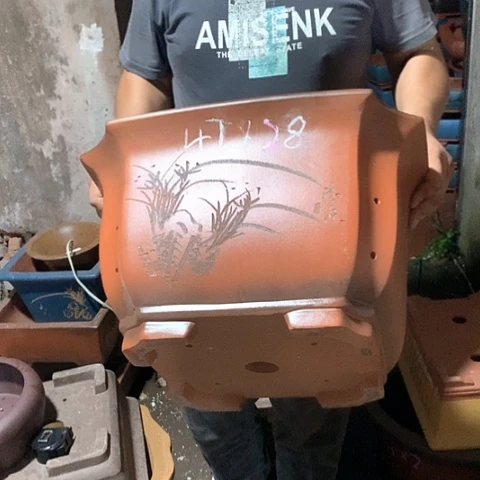 紫砂花盆手工艺品