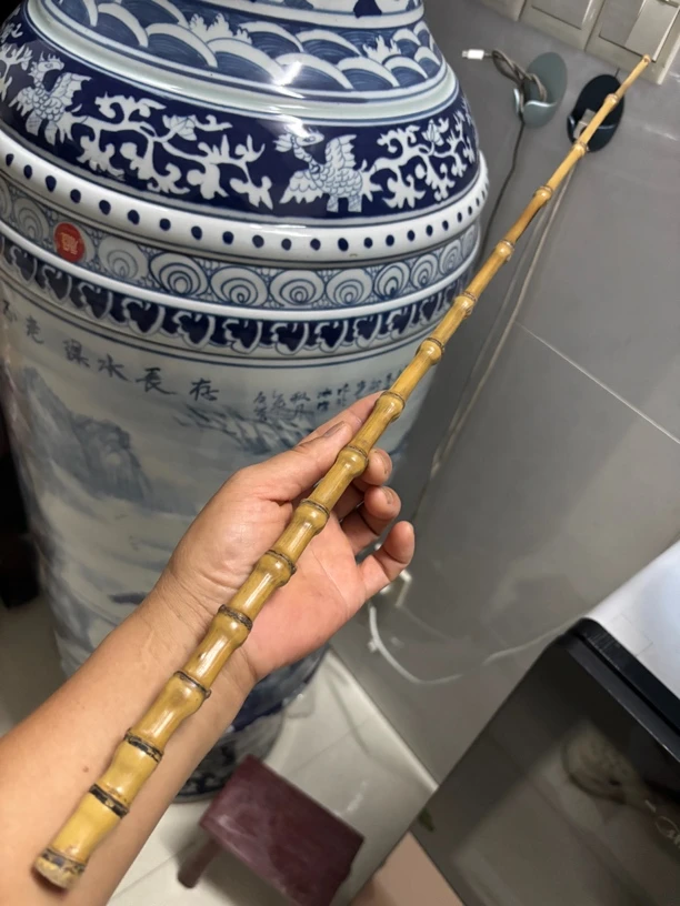 罗汉竹竹料 烟杆料 毛笔杆料 盘玩 大小头直径1.35/0.5长度48厘米
