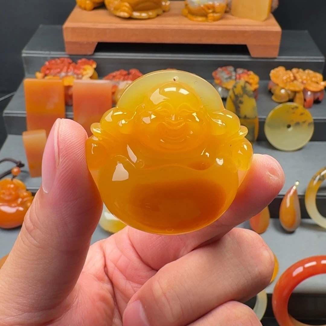 石英质玉（黄龙玉）未镶嵌吊坠(不含链)