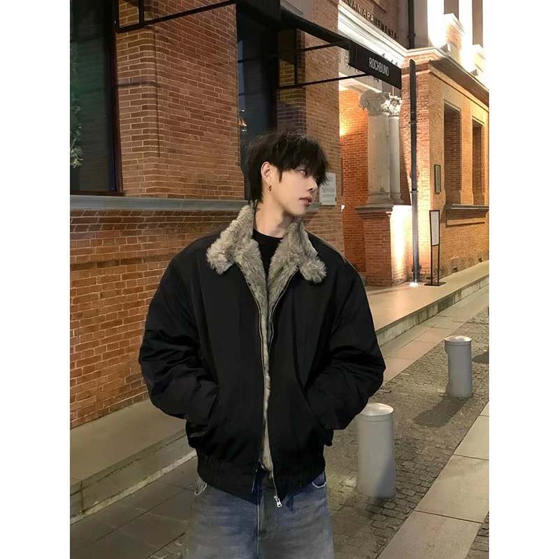 cleanfit座山雕二代毛领棉服男女秋冬季加绒加厚棉袄短款棉衣外套