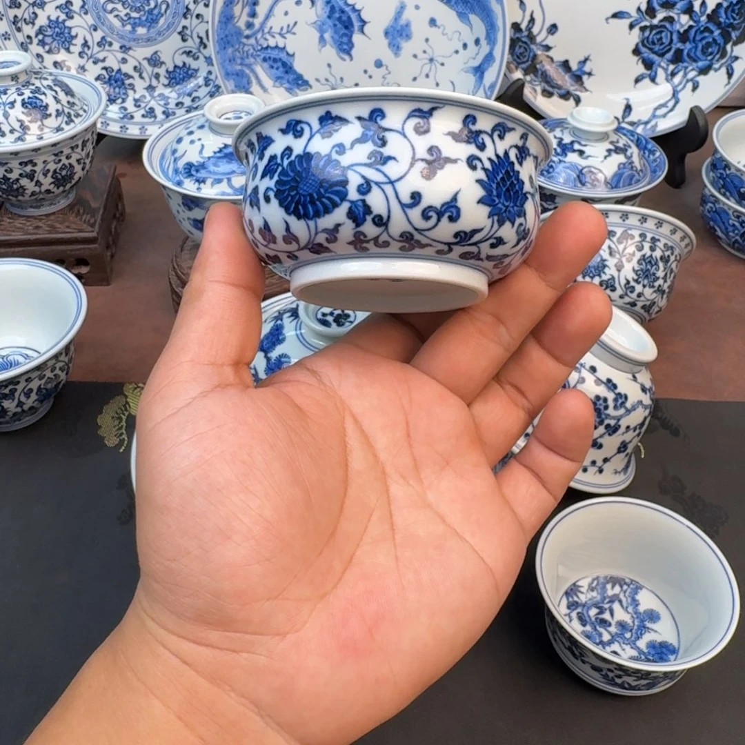 摆件花卉卢氏杯手绘