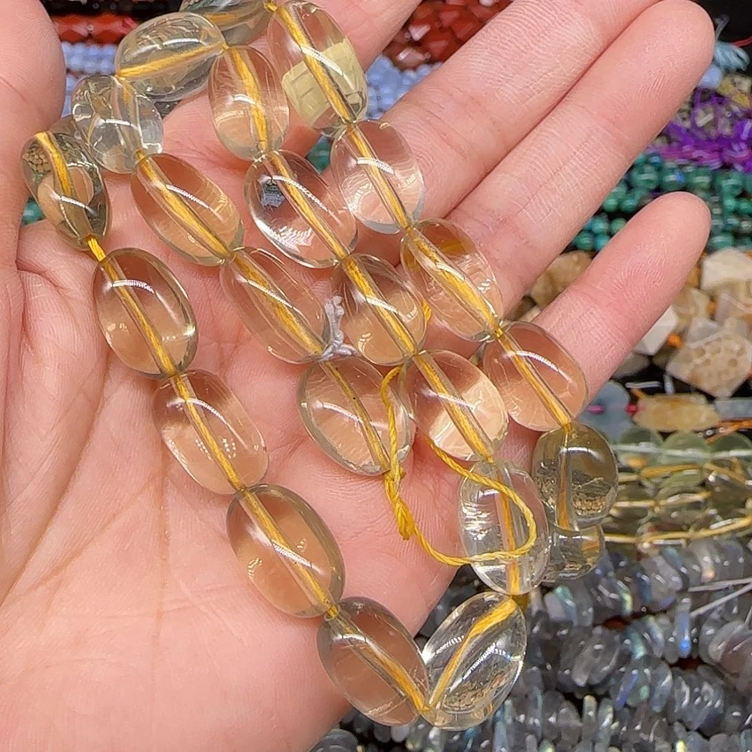 林***迪玛瑙/玉髓合金珠宝半成品茶黄晶拍两64发一条