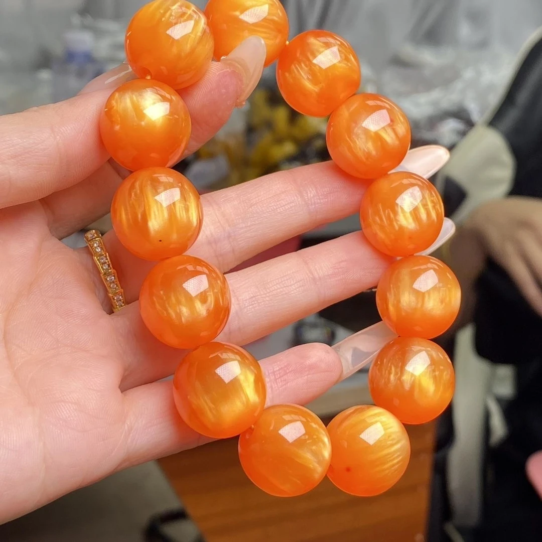 2.0金珀凝辉金丝手串【471】无礼盒