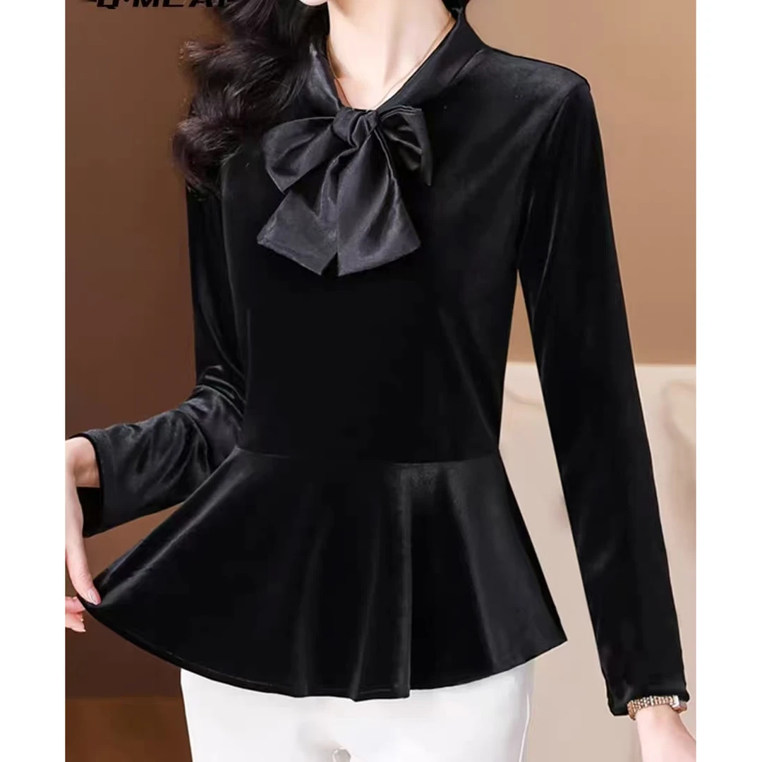 现货【RG2591】黑色高领卫衣高级感2025年新款洋气百搭打底ins上衣