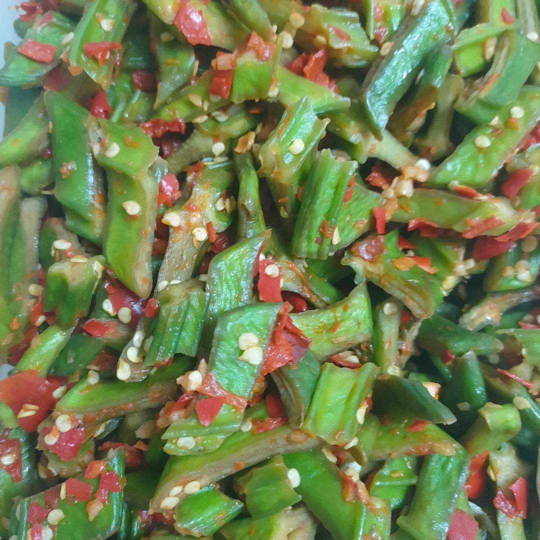 湖南宁远特产刀扁豆菜剁椒口味脆嫩开胃下饭菜即食