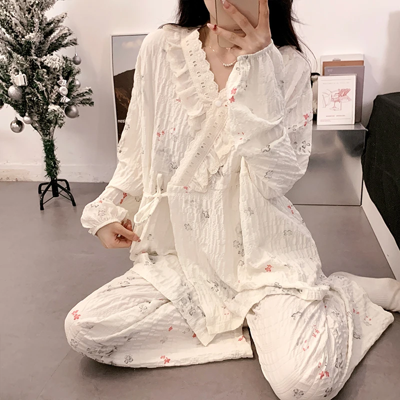 新款夏季月子服薄款孕妇睡衣喂奶待产后产妇怀孕期家居服套装吸汗