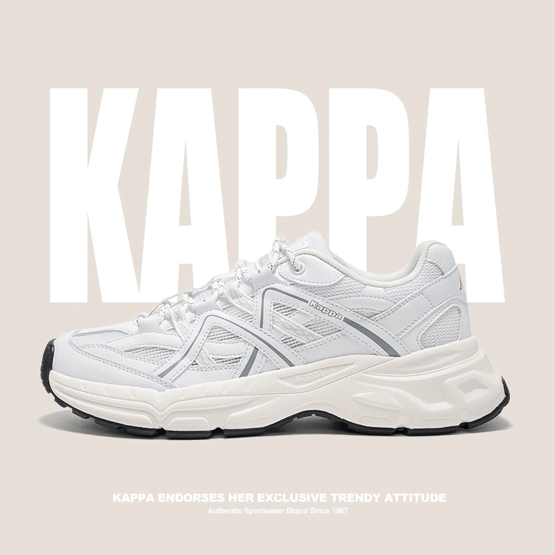 Kappa卡帕老爹鞋男女运动跑步鞋网面透气百搭休闲鞋子K0FX5MC28CJ