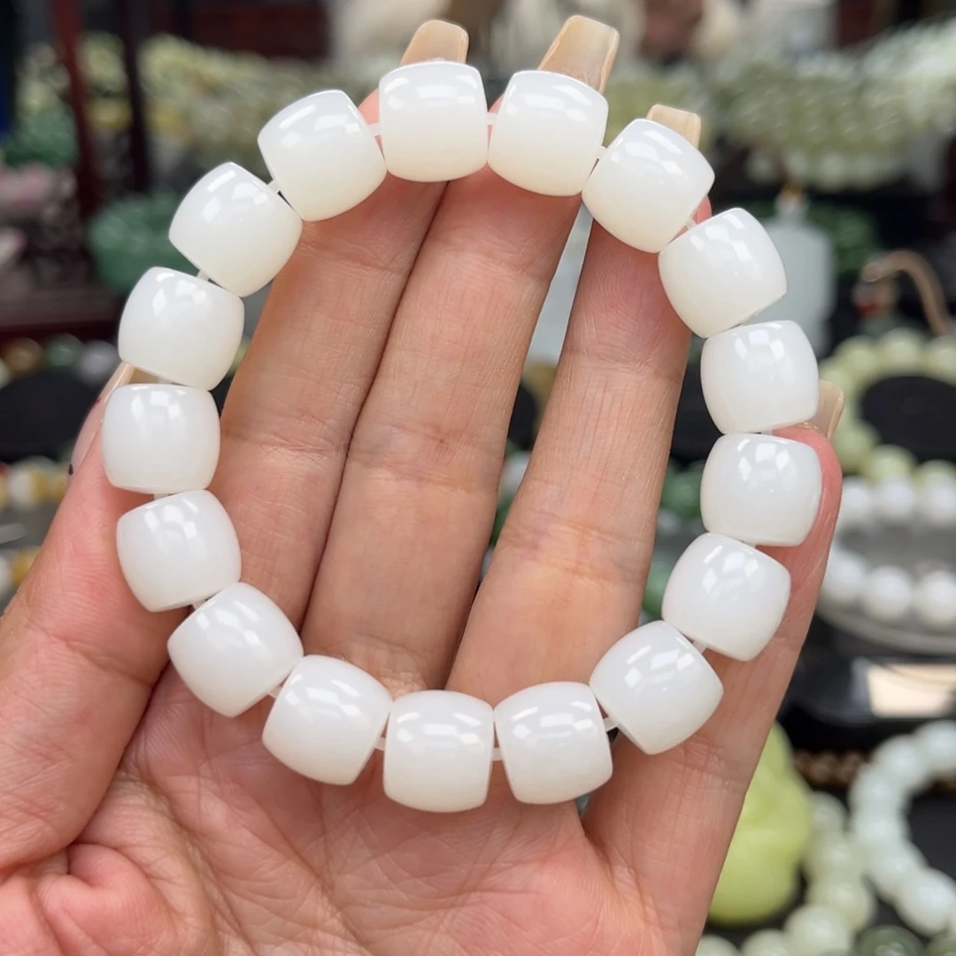 和田玉手串未镶嵌和田玉新疆黑山料卡12