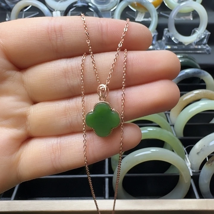 和田玉银S925镶嵌颈饰