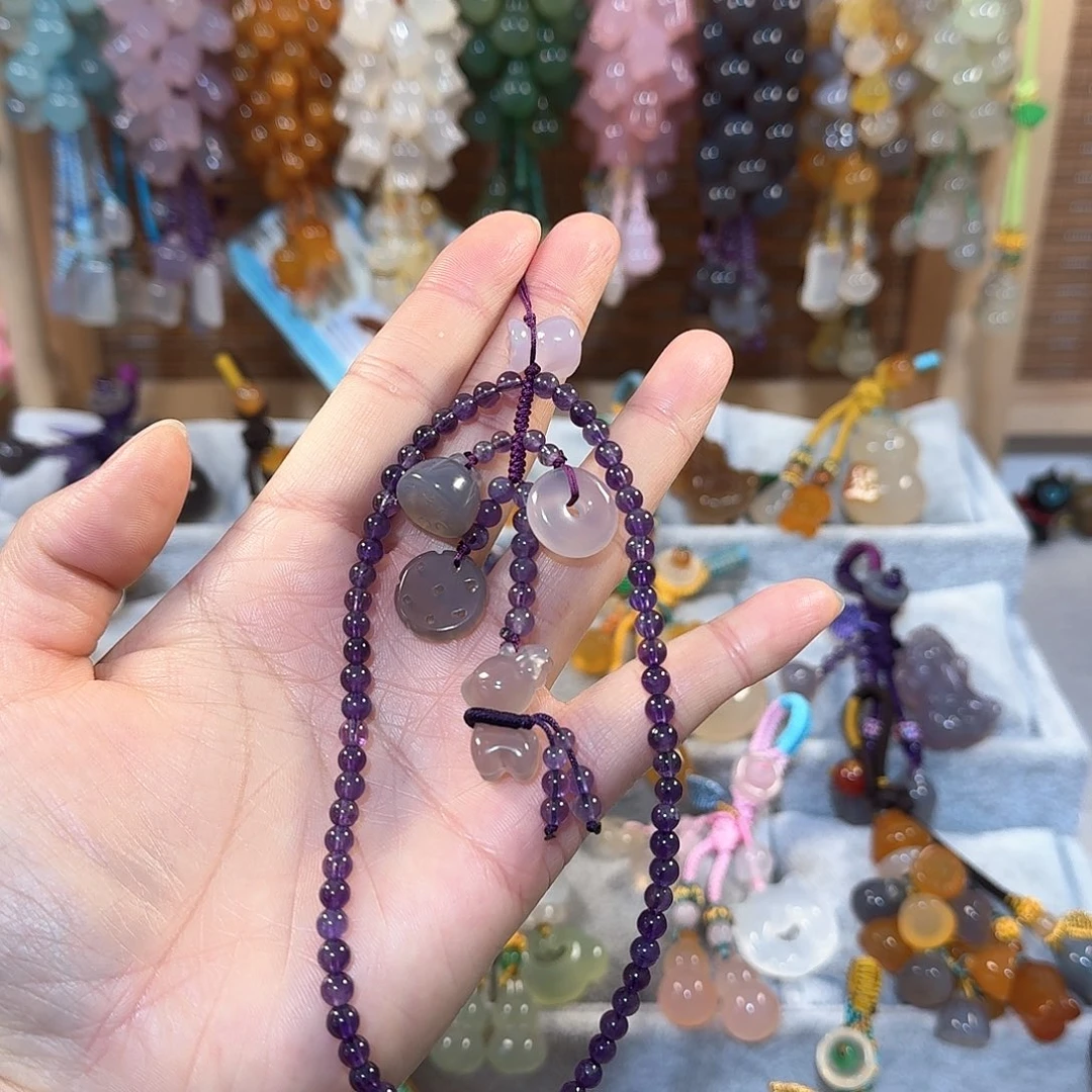 玛瑙/玉髓手机挂件未镶嵌