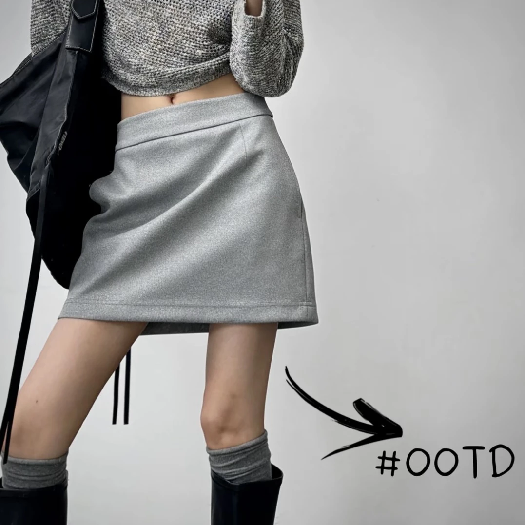 阿玛施半裙 四季时尚百搭显高显瘦纯色A字夏季新款半身短裙520046