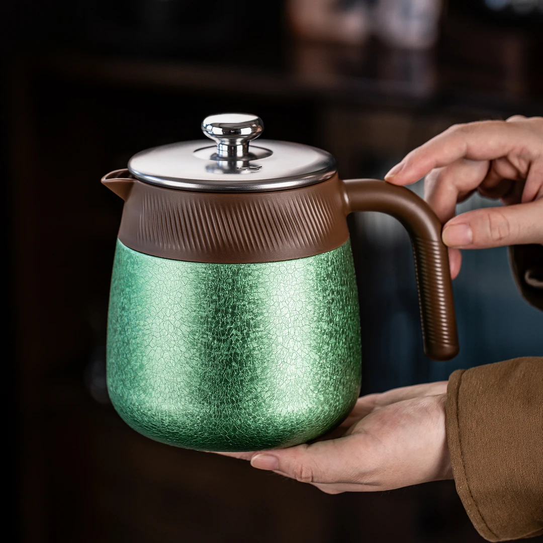 纯钛保温大容量焖茶壶茶水分离泡茶壶一壶四杯送领导长辈礼盒装