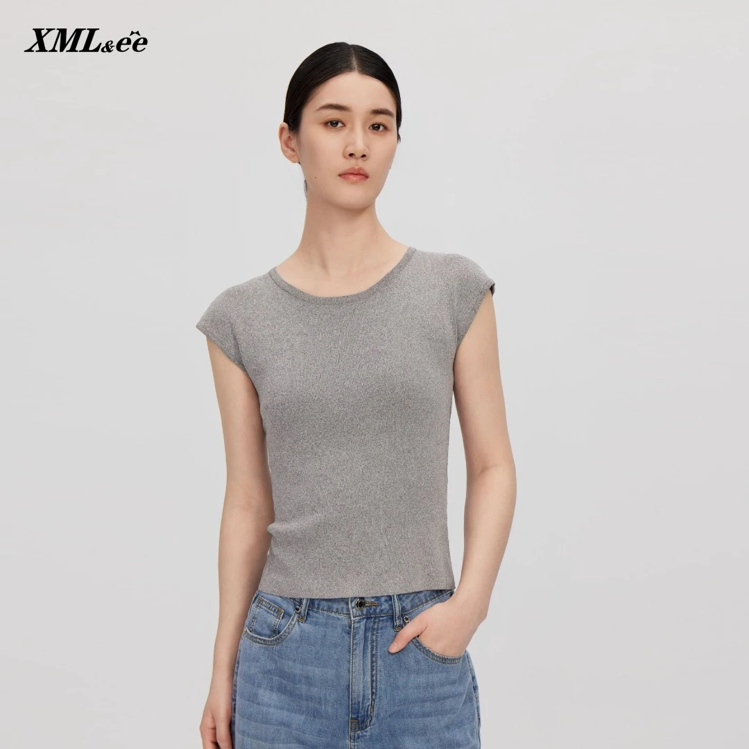 XMLee艾米尔 圆领多色百搭亲肤修身针织衫 EX5R6836