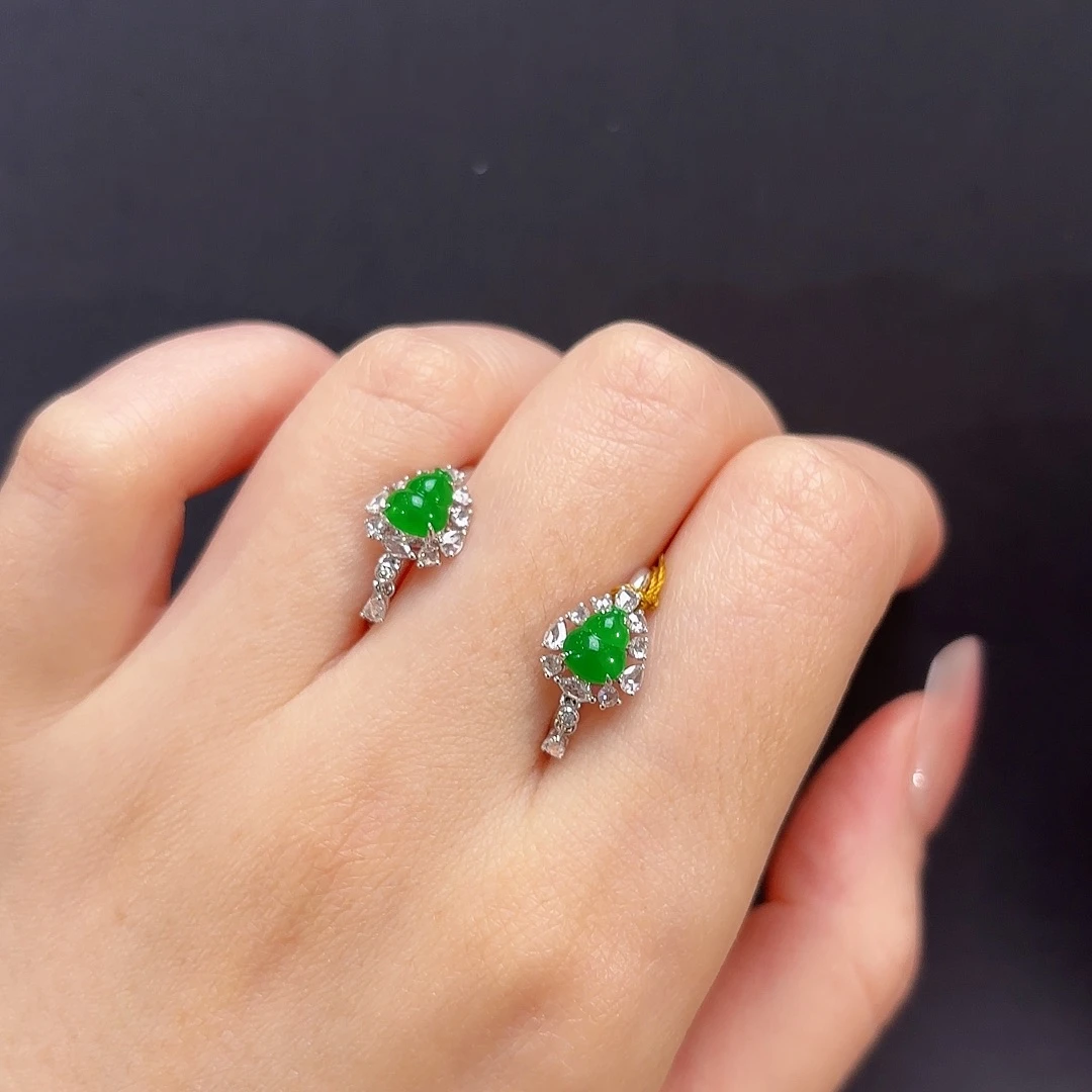 Y****翡翠18K金镶嵌耳饰翡翠葫芦耳饰多人不退不换