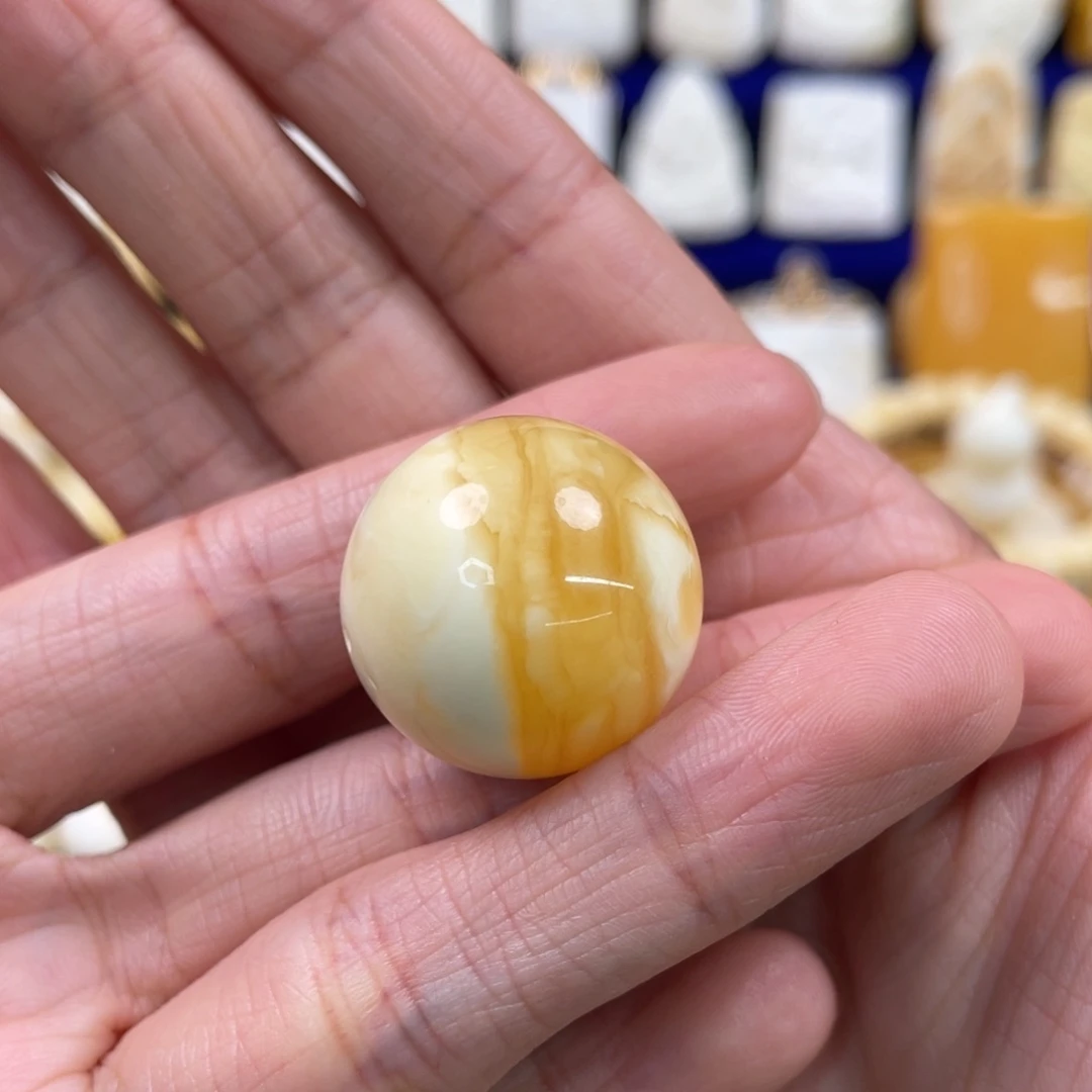 蜜蜡裸石未镶嵌琥珀蜜蜡珠子卡23mm