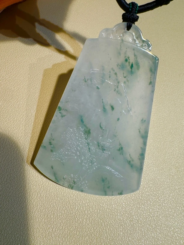 天然精品翡翠无事牌