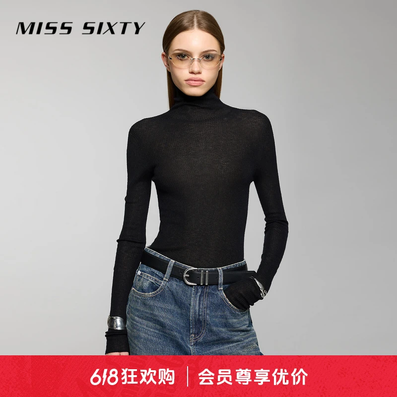 Miss Sixty针织衫女气质高领羊绒混纺内搭基础款无痕打底衫上衣