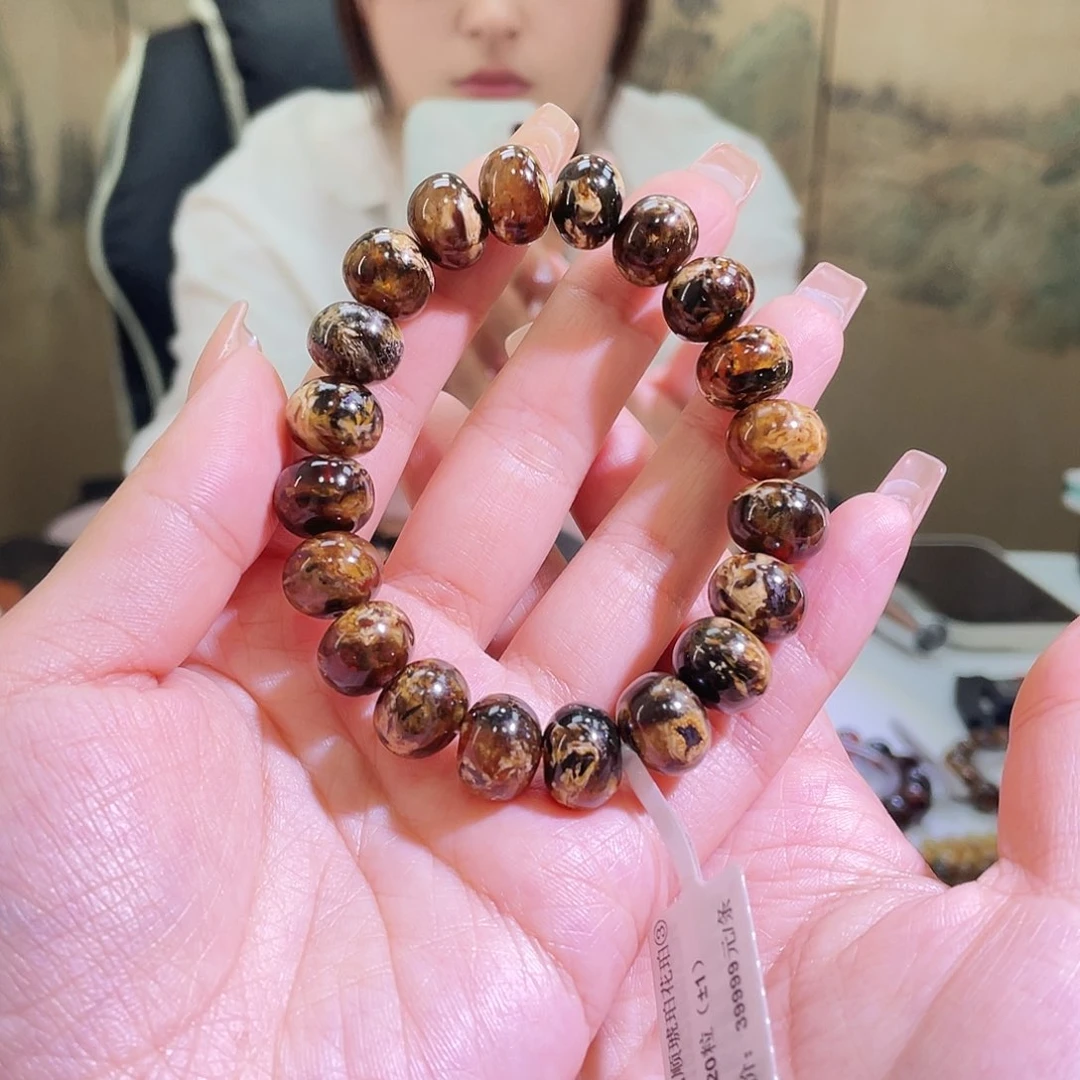 未镶嵌琥珀裸石12+花腊手串