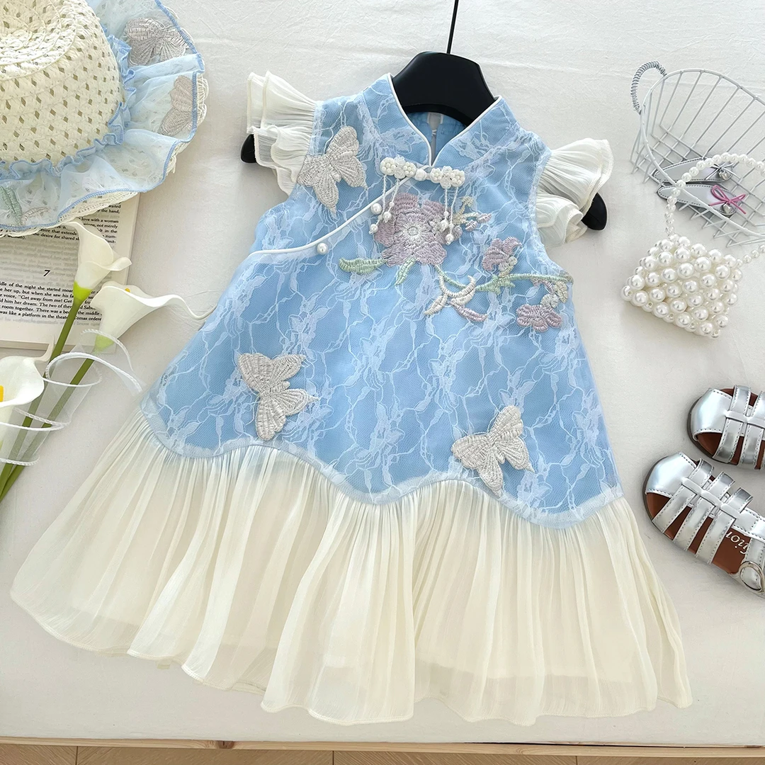 【云锦】女童夏季纱裙网纱裙公主风连衣裙女宝甜美裙子透气SA30119