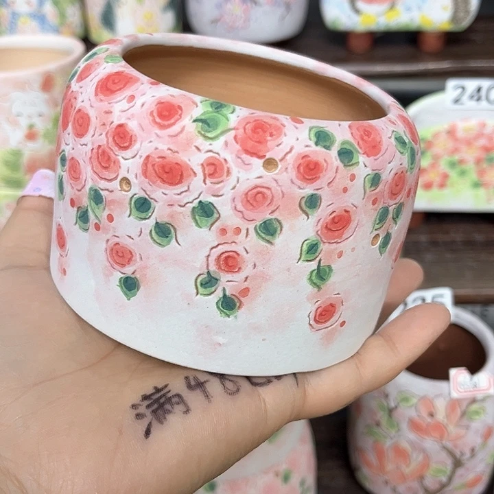 等***过手工制作多肉花盆