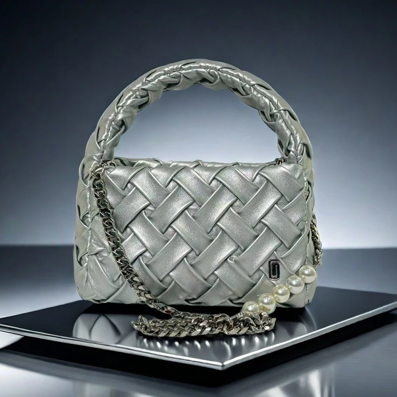 夏季新款手工编织包包清新简约女士手提包软皮单肩斜挎包