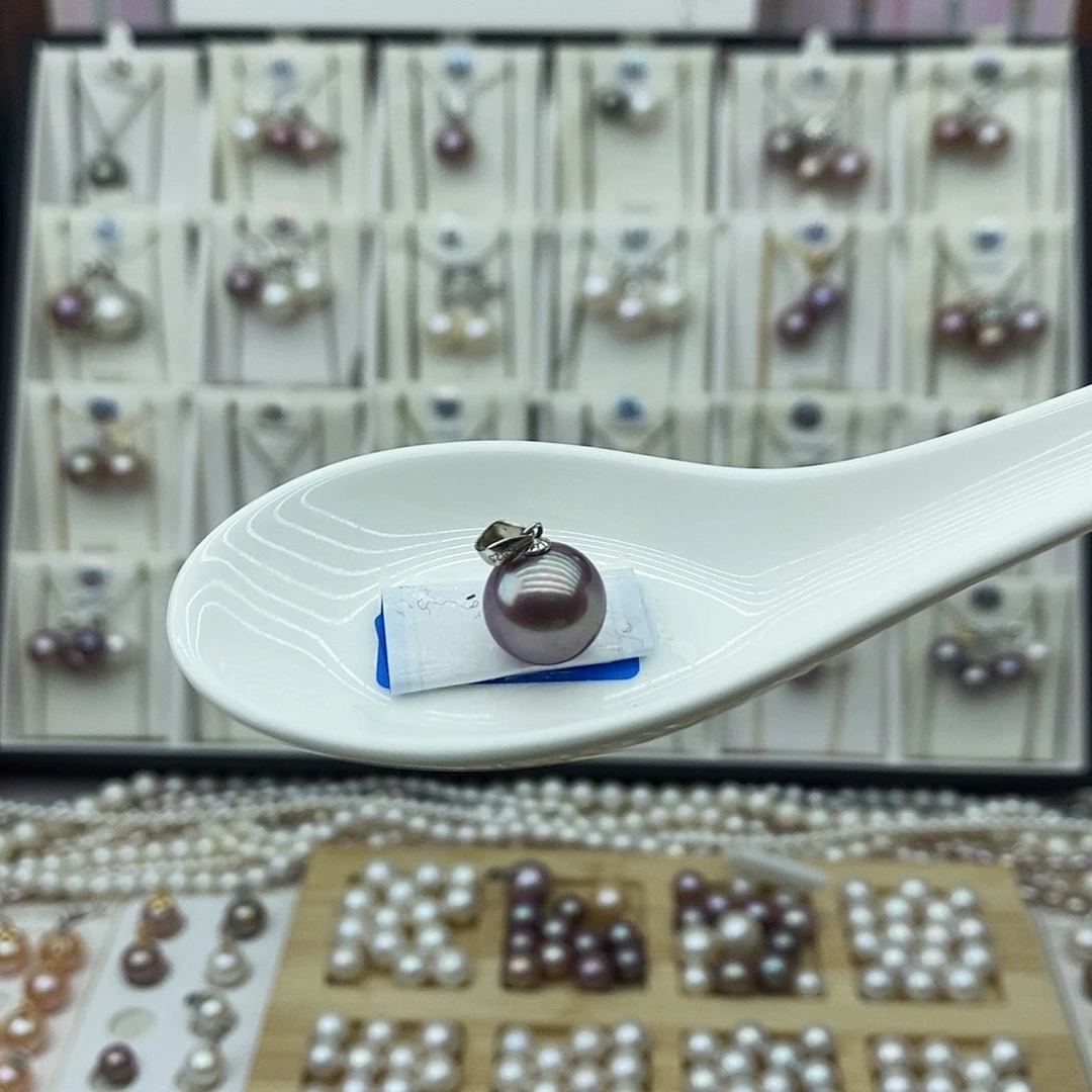 银S925镶嵌吊坠(不含链)淡水珍珠