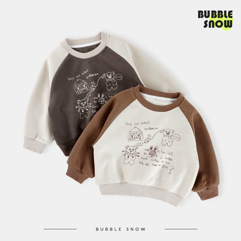 泡泡雪中小童卫衣男女宝宝套头上衣儿童外出可爱卡通-1339